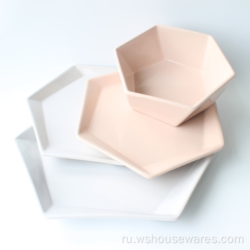 Нерегулярная форменная пластина фарфора боковой версию глазурь ужин
